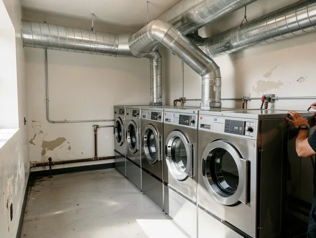 Pembroke Pines Dryer Vent Cleaning team performing large-scale commercial dryer vent cleaning in Pembroke Pines