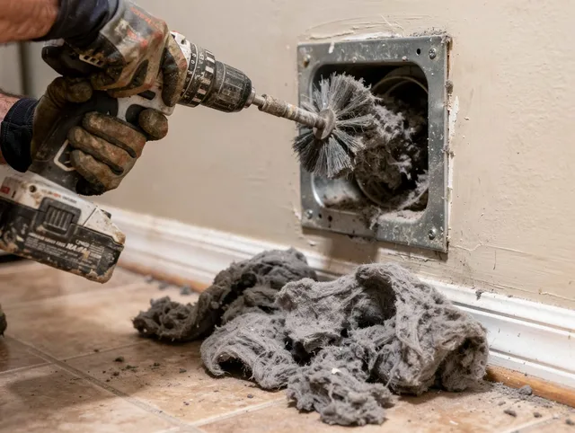 Certified Pembroke Pines Dryer Vent Cleaning technician performing dryer vent cleaning in Pembroke Pines